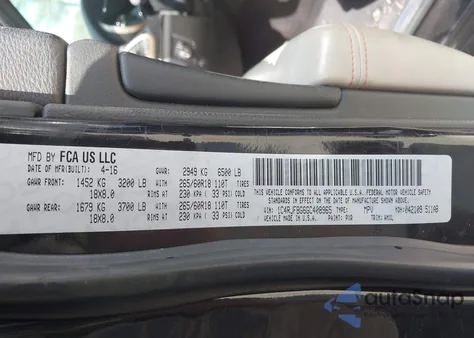 2016 Jeep Grand Cherokee Limited 75Th Anniversary из США, поврежденный, VIN 1C4RJFBG6GC408965